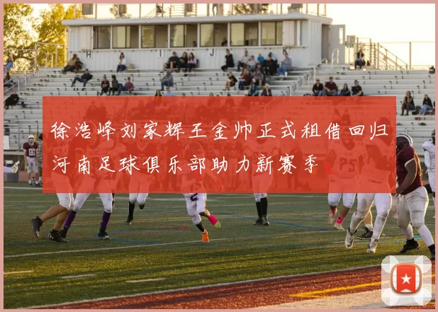 徐浩峰刘家辉王金帅正式租借回归河南足球俱乐部助力新赛季